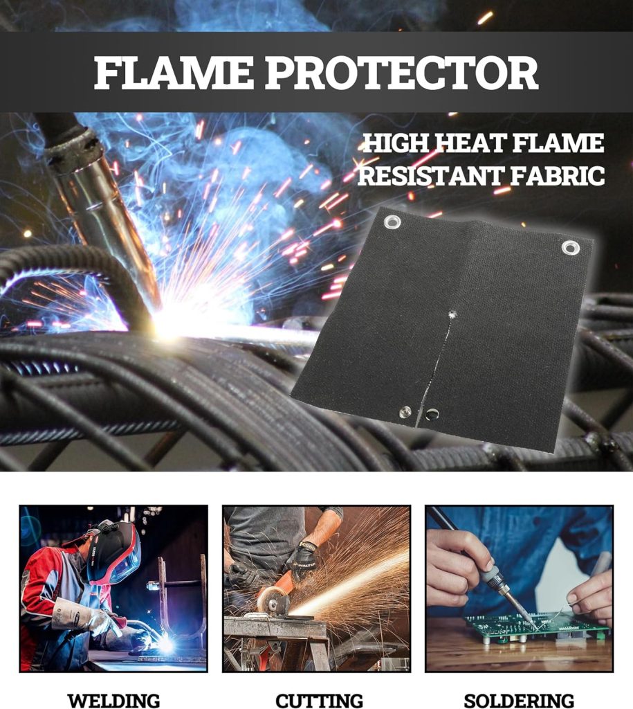 Zlirfy Welding Blanket,Heat Shield Welding Pad,12x12 Flame Protector Pad Plumbing Hole Propane Torch,Soldering Torch Flame Protector,High Temp Heat Resistant Cloth for Soldering Copper Pipe