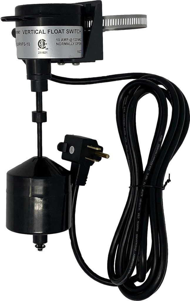 PumpSpy Sump Pump Vertical Float Switch, Sump Pump Float Switch for Smaller Basins, Universal Float Switch Replacement, Vertical Float Switch for Sump Pump, Pumps  Plumbing Equipment - 10 Cord